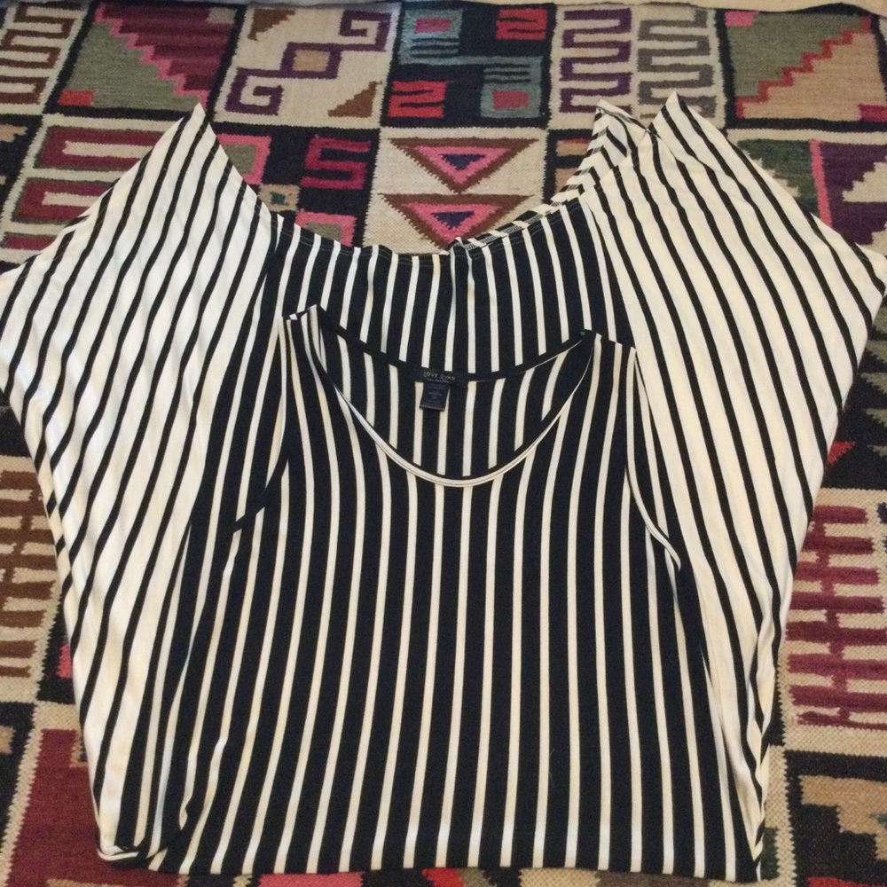 Love RYAN Black & White Vertical Stripe Dress
